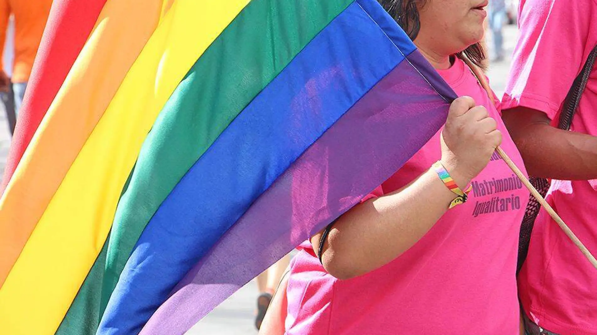 persona con bandera LGBTQ